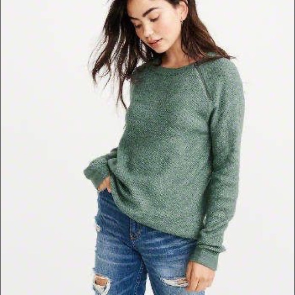 Abercrombie & Fitch Sweaters - Green abercrombie sweater with zipper detail